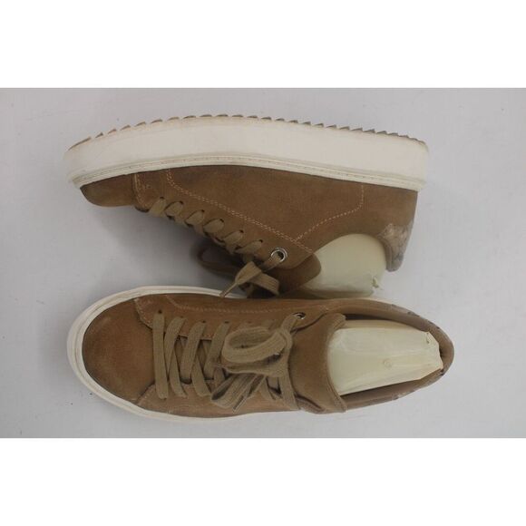 Steve Madden Charlie Taupe Suede Lace Up Rounded Toe Fashion Low Top Sneakers 9 - Picture 2 of 11
